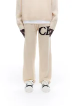 CB LOGO KNIT PANTS CREAM